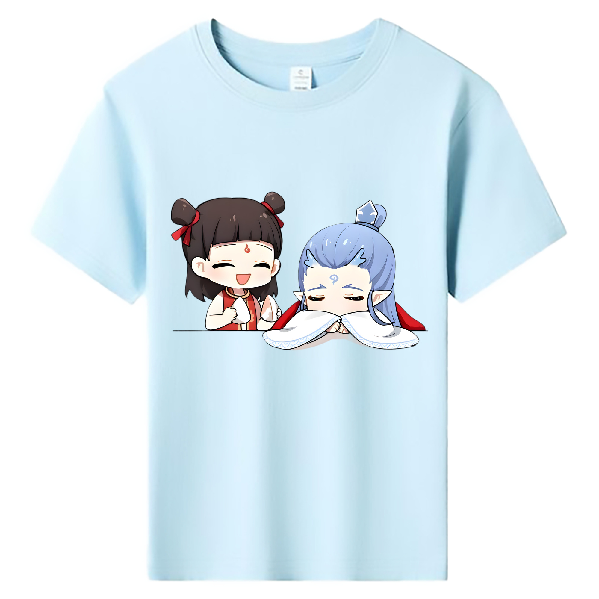 （画像用） Ne Zha 2 ナタ 魔童の大暴れ 綿100％キッズTシャツ（フロントプリント）